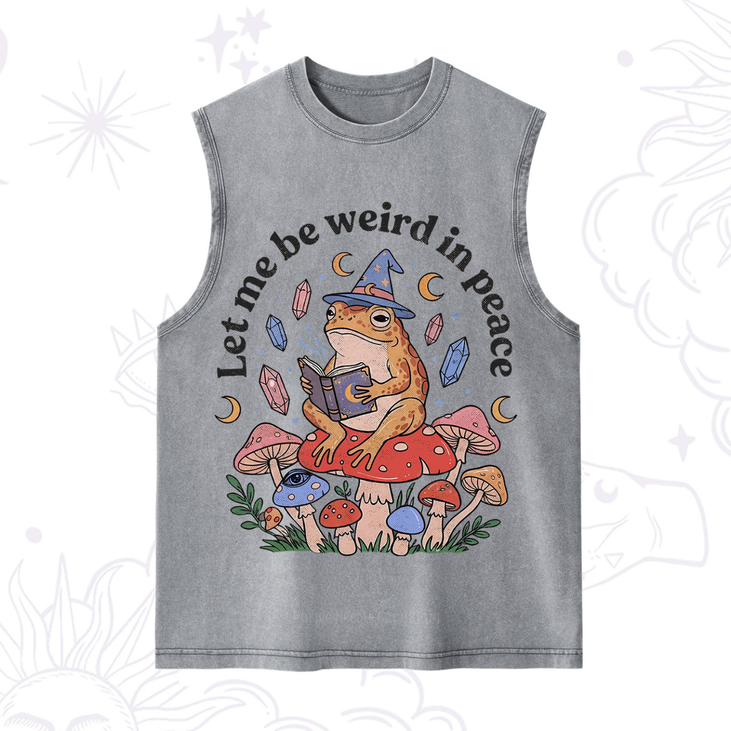 Purplehecate Let Me Be Weird in Peace Frog Washed Tank