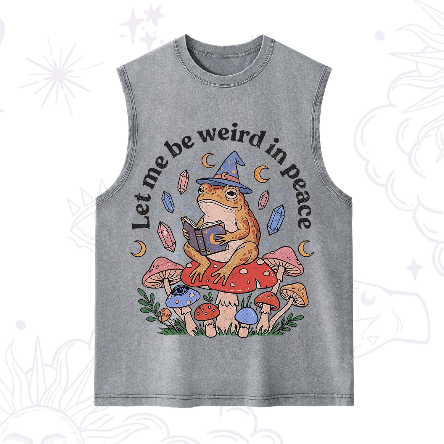 Purplehecate Let Me Be Weird in Peace Frog Washed Tank