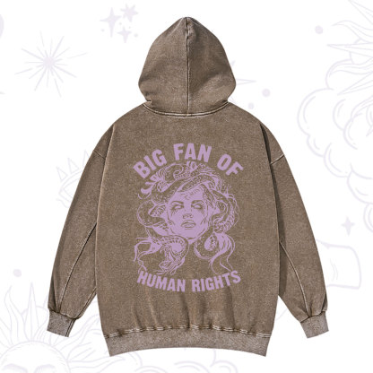 Purplehecate Big Fan of Human Rights Washed Hoodie