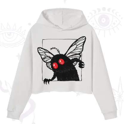 Purplehecate The Curious Mothman Crop Hoodie