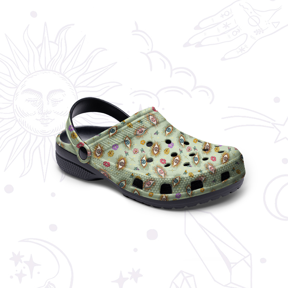Purplehecate Evil Eye Pattern Rubber Clogs