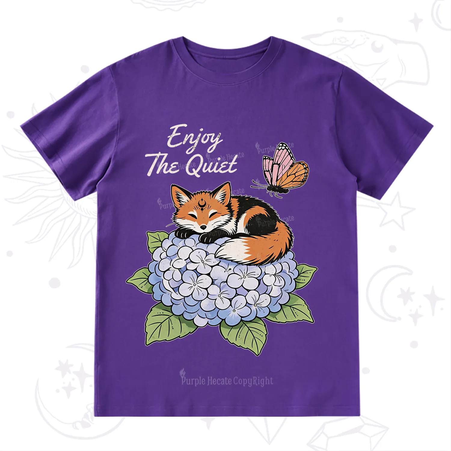 Purplehecate Enjoy The Quiet Fox T-Shirt