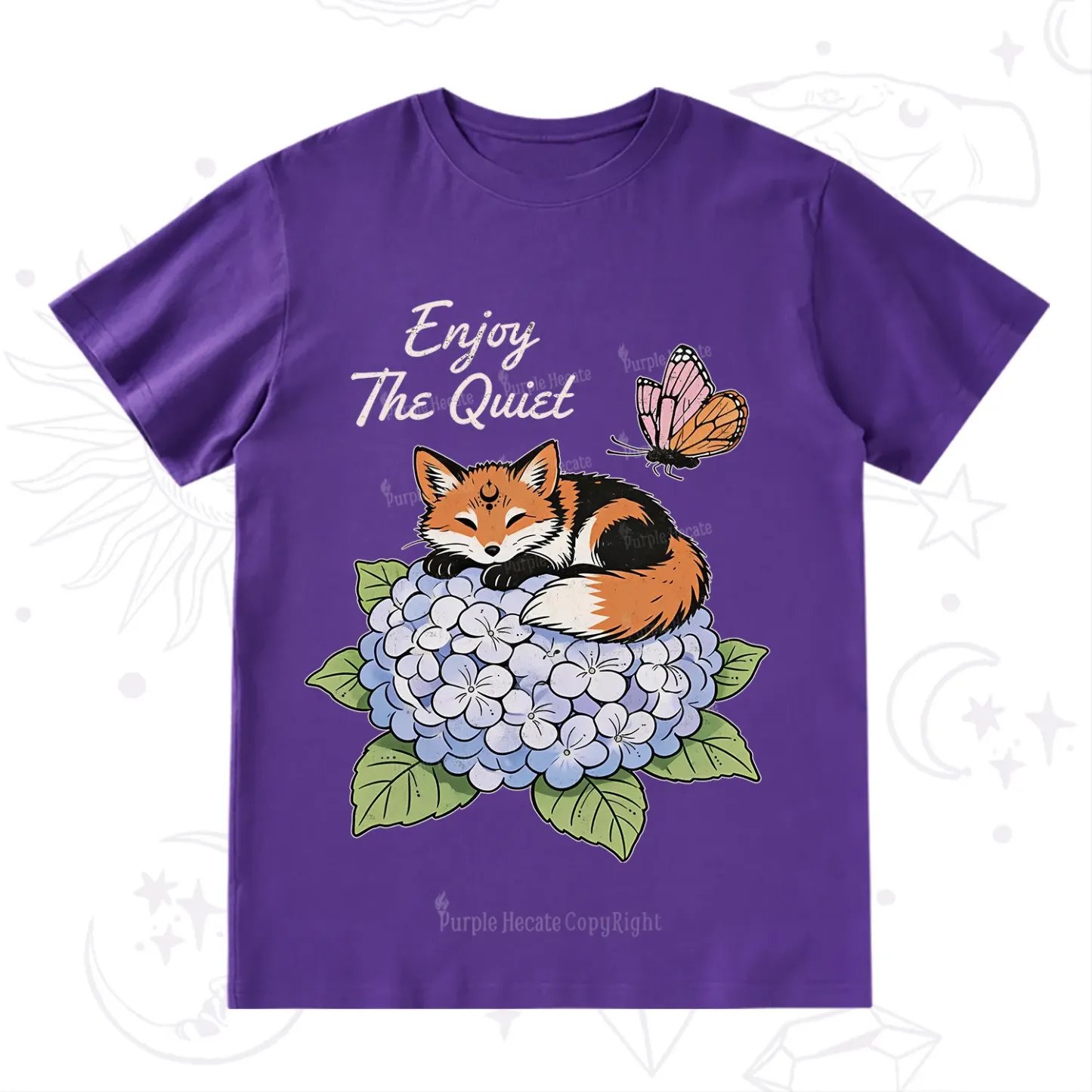 Purplehecate Enjoy The Quiet Fox T-Shirt