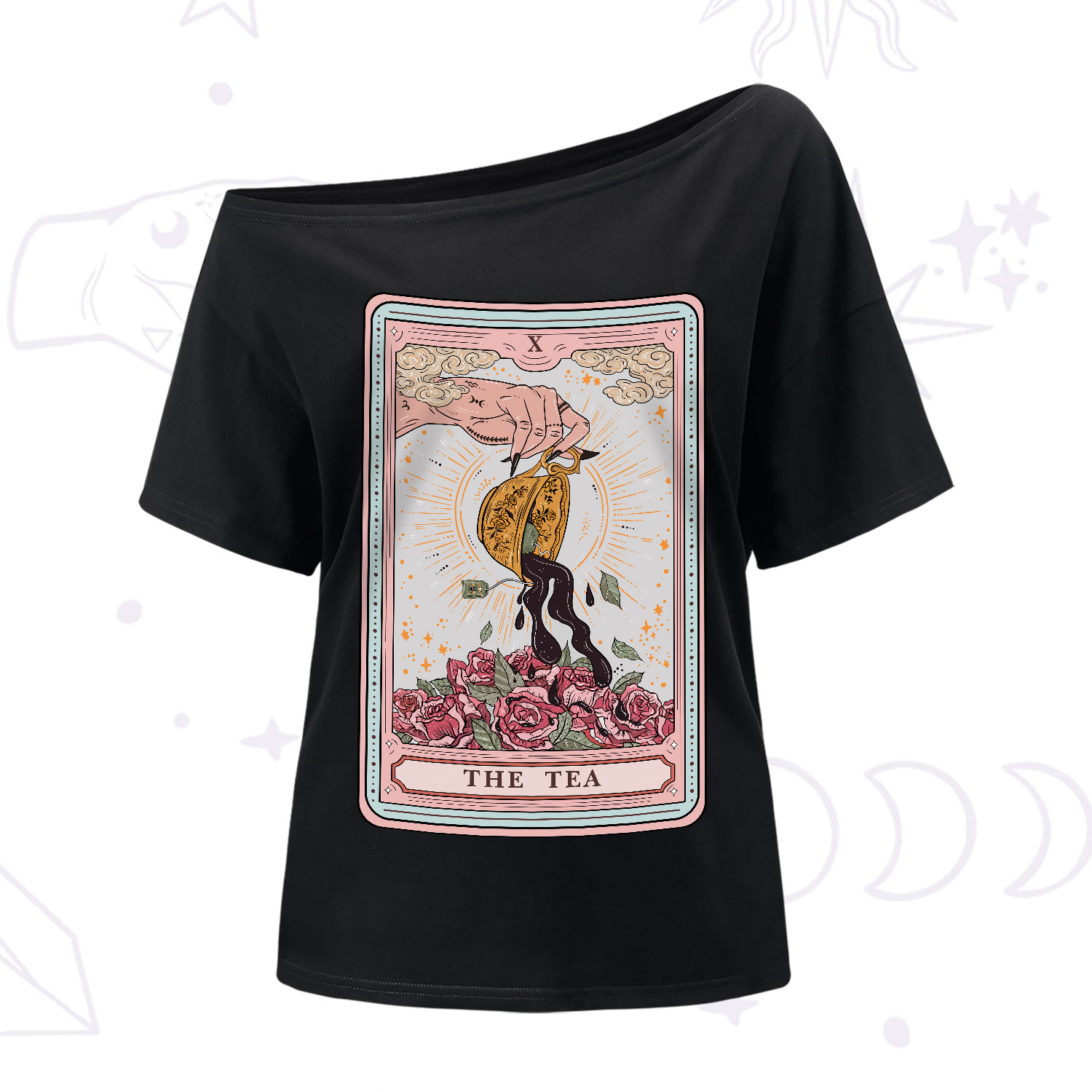Purplehecate The Tea Food Tarot Card One-Shoulder T-Shirt