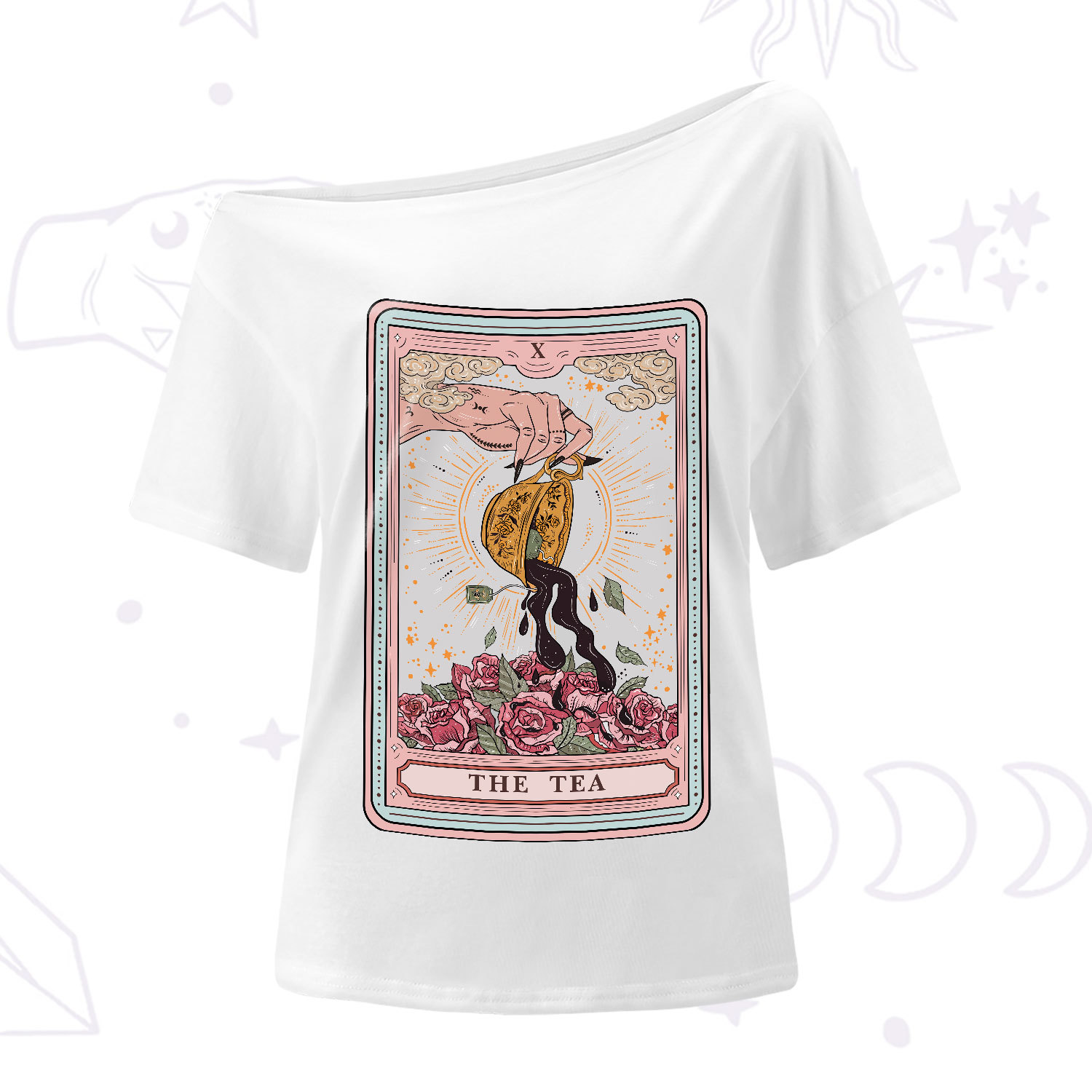 Purplehecate The Tea Food Tarot Card One-Shoulder T-Shirt