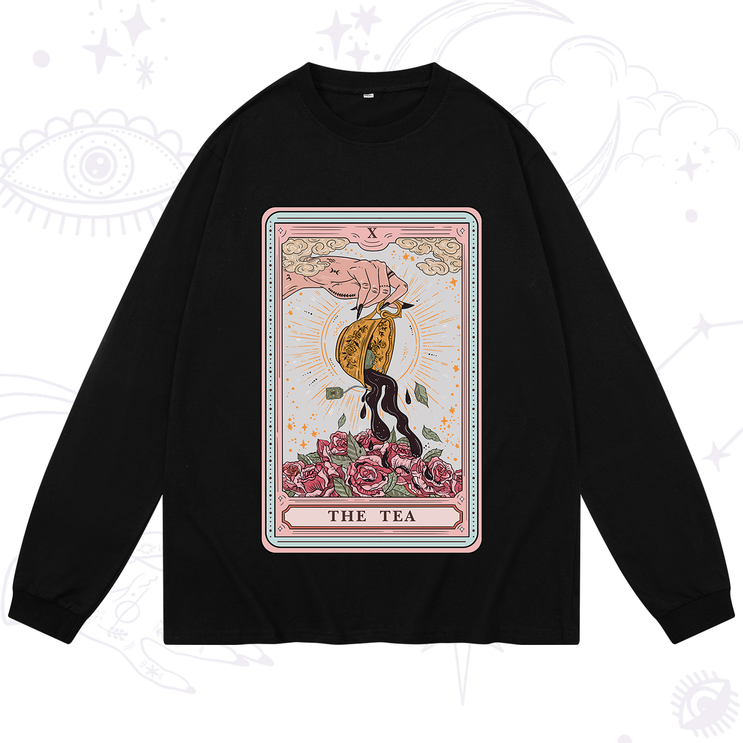 Purplehecate The Tea Food Tarot Card Long Sleeve T-Shirt