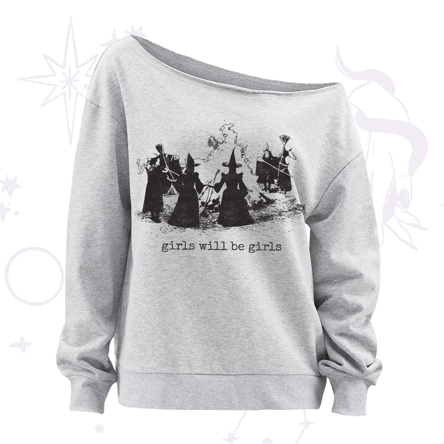 Purplehecate Girls Will Be Girls Off The Shoulder Sweatshirt