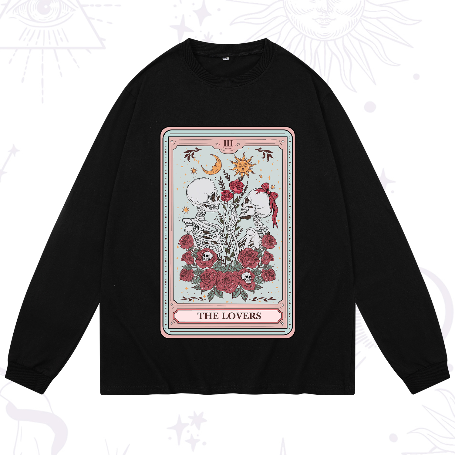 Purplehecate The Lovers Skeleton Tarot Long Sleeve T-Shirt
