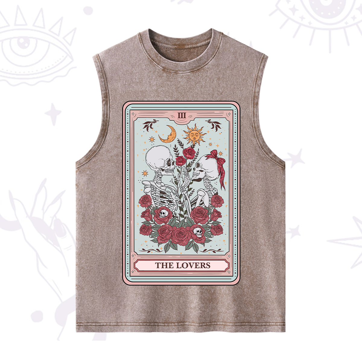 Purplehecate The Lovers Skeleton Tarot Washed Tank