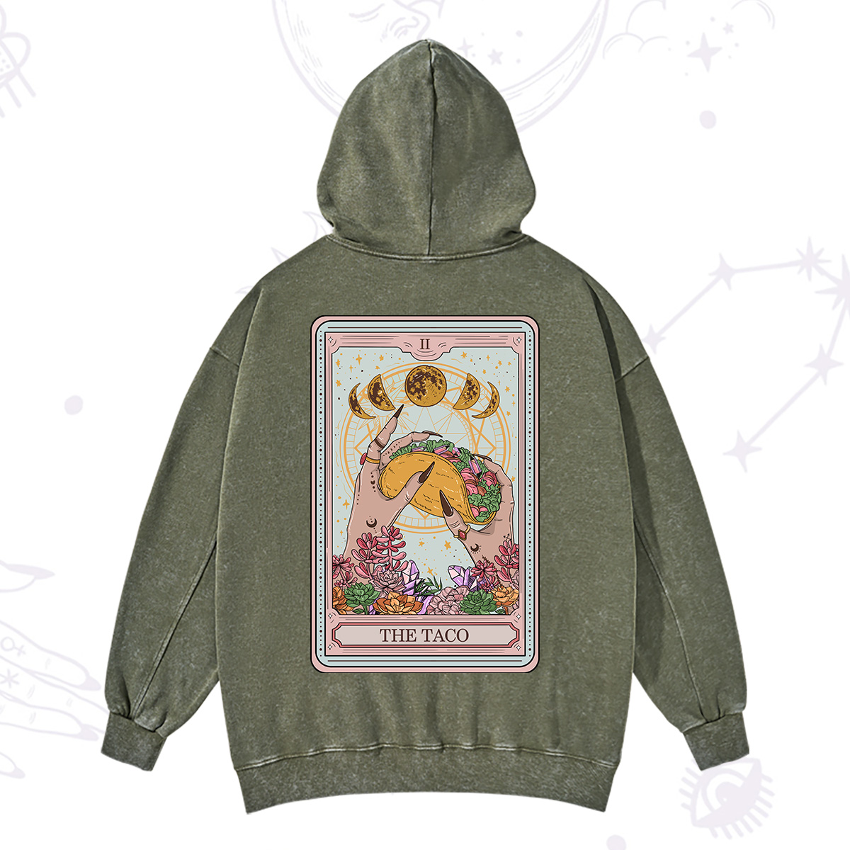 Purplehecate The Taco Tarot Washed Hoodie