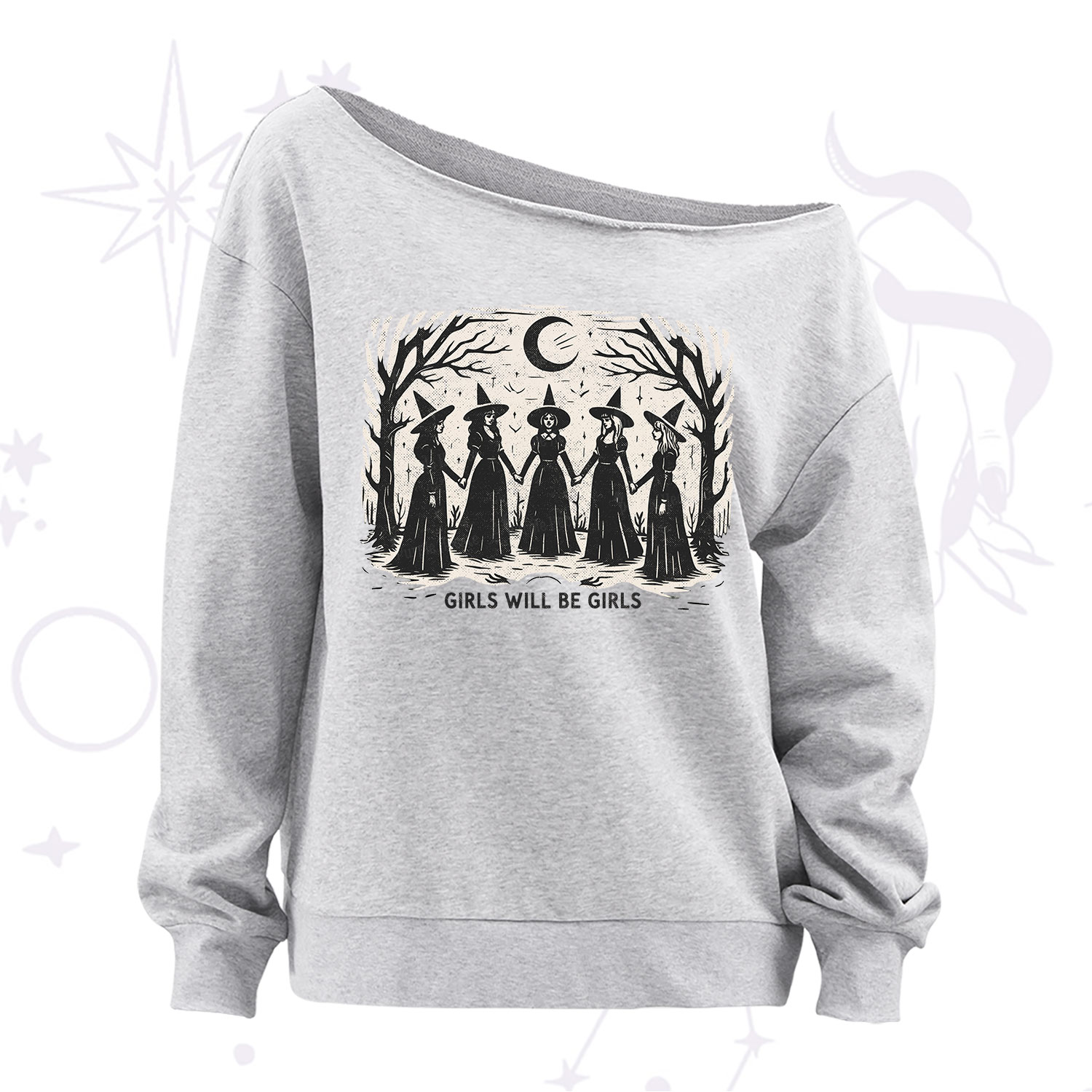 Purplehecate Girls Will Be Girls Off The Shoulder Sweatshirt