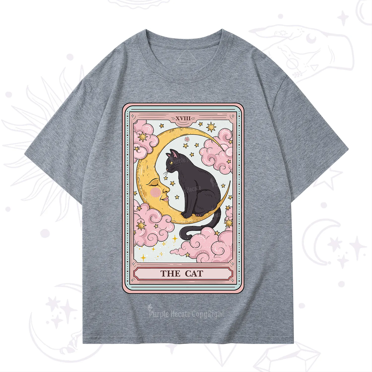 Purplehecate The Cat Tarot Card T-Shirt