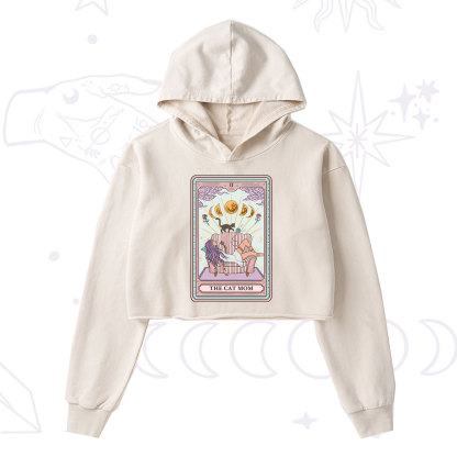 Purplehecate The Cat Mom Tarot Washed Cropped Hoodie