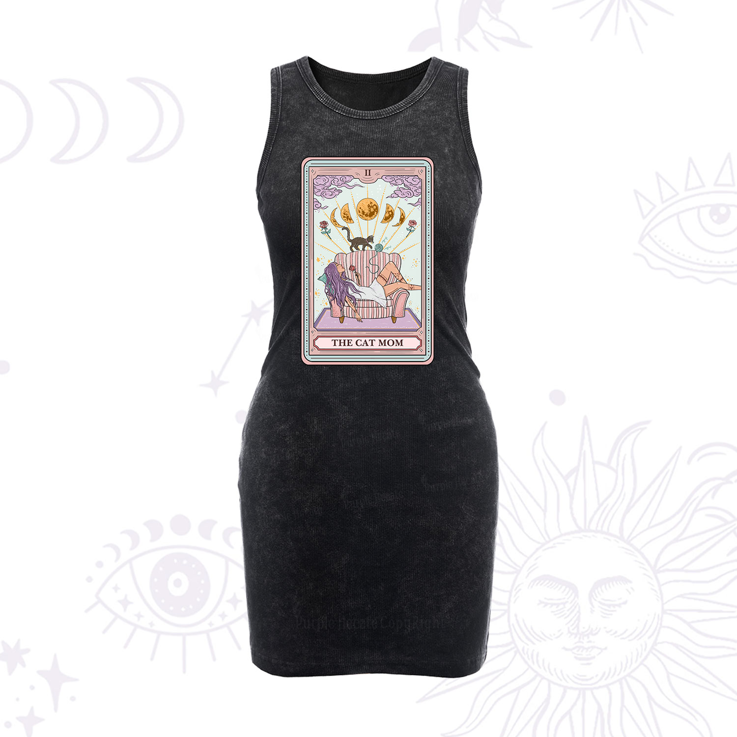 Purplehecate The Cat Mom Tarot Vintage Bodycon Tank Dress