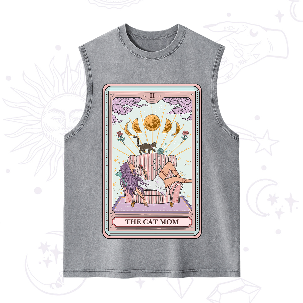 Purplehecate The Cat Mom Tarot Washed Tank