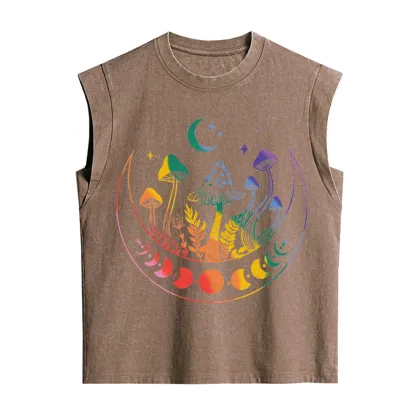 Purplehecate Pride Mushroom Rainbow Vintage Washed Tank