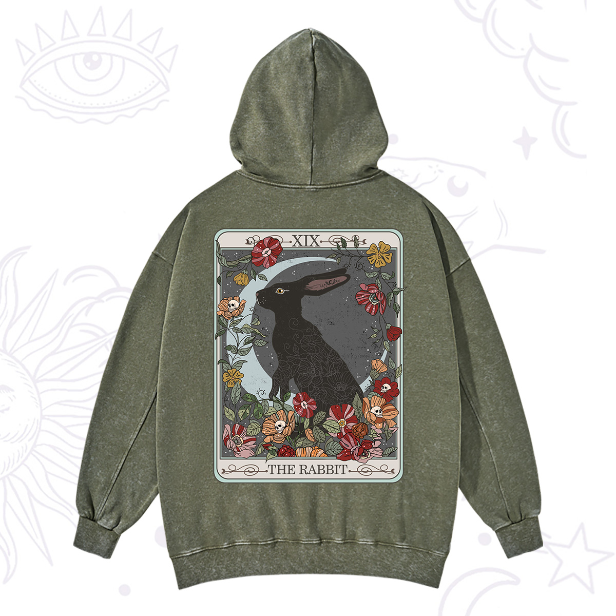 Purplehecate The Rabbitan Tarot Washed Hoodie
