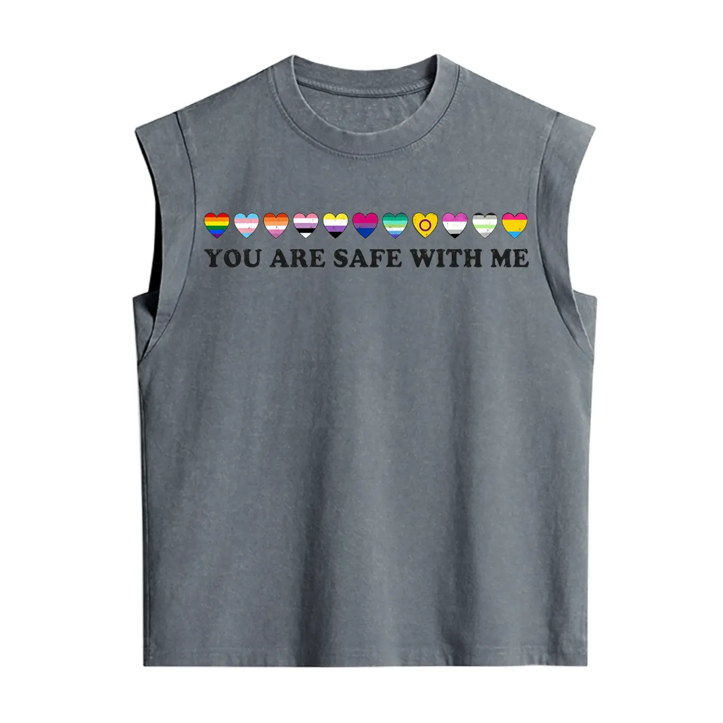 Purplehecate You Are Safe With Me Pride Vintage Washed Tank