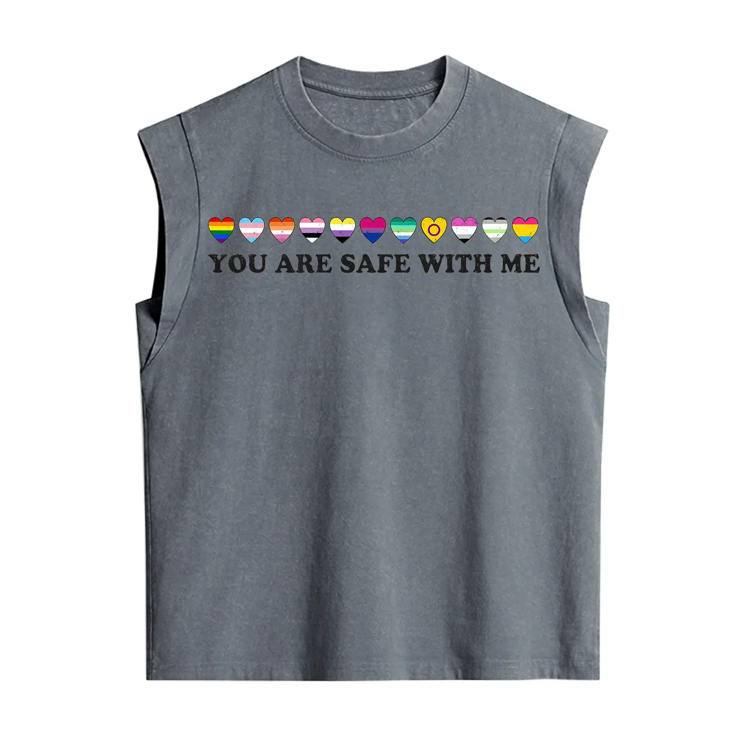 Purplehecate You Are Safe With Me Pride Vintage Washed Tank