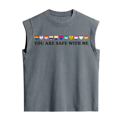 Purplehecate You Are Safe With Me Pride Vintage Washed Tank