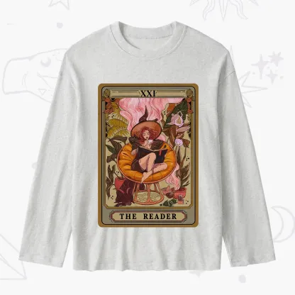 Purplehecate The Reader Tarot Card Slub Long Sleeve T-Shirt