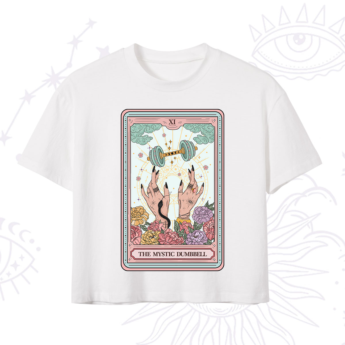 Purplehecate The Mystic Dumbbell Tarot Crop T-Shirt