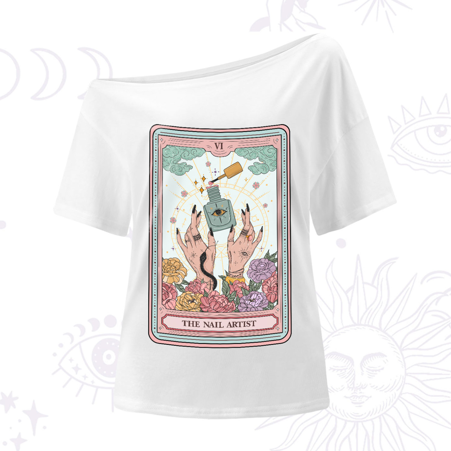 Purplehecate The Nail Artist Life Tarot One-Shoulder T-Shirt