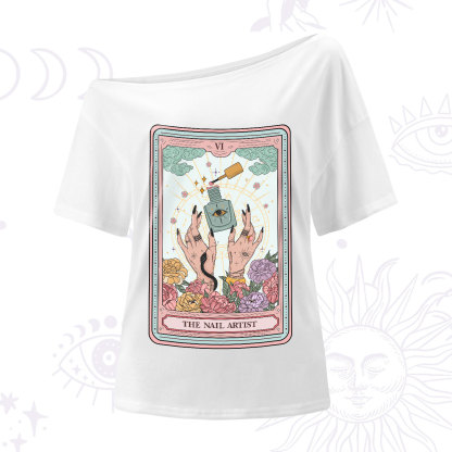 Purplehecate The Nail Artist Life Tarot One-Shoulder T-Shirt