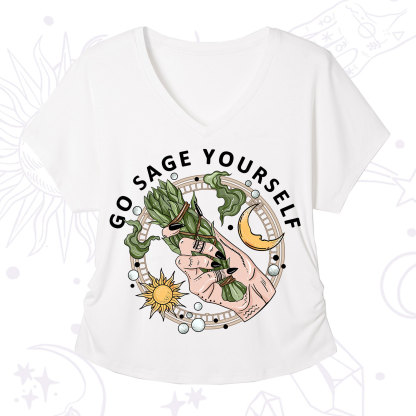 Purplehecate Go Sage Yourself V-Neck T-Shirt