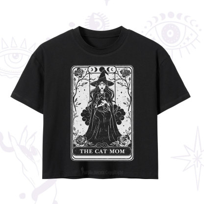 Purplehecate The Witch Cat Mom Tarot Crop T-Shirt