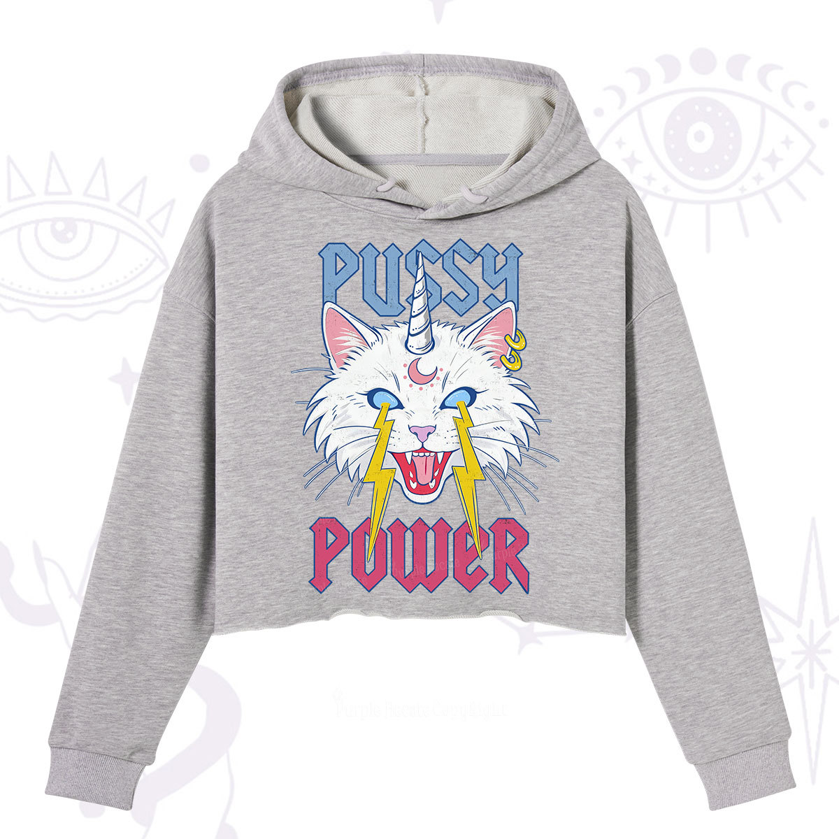Purplehecate Pussy Power Crop Hoodie