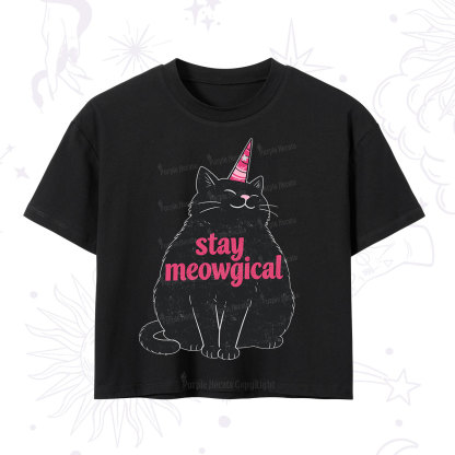 Purplehecate Stay Meowgical Crop T-Shirt