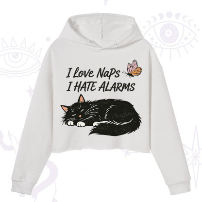 Purplehecate I Love Naps I Hate Alarms Crop Hoodie