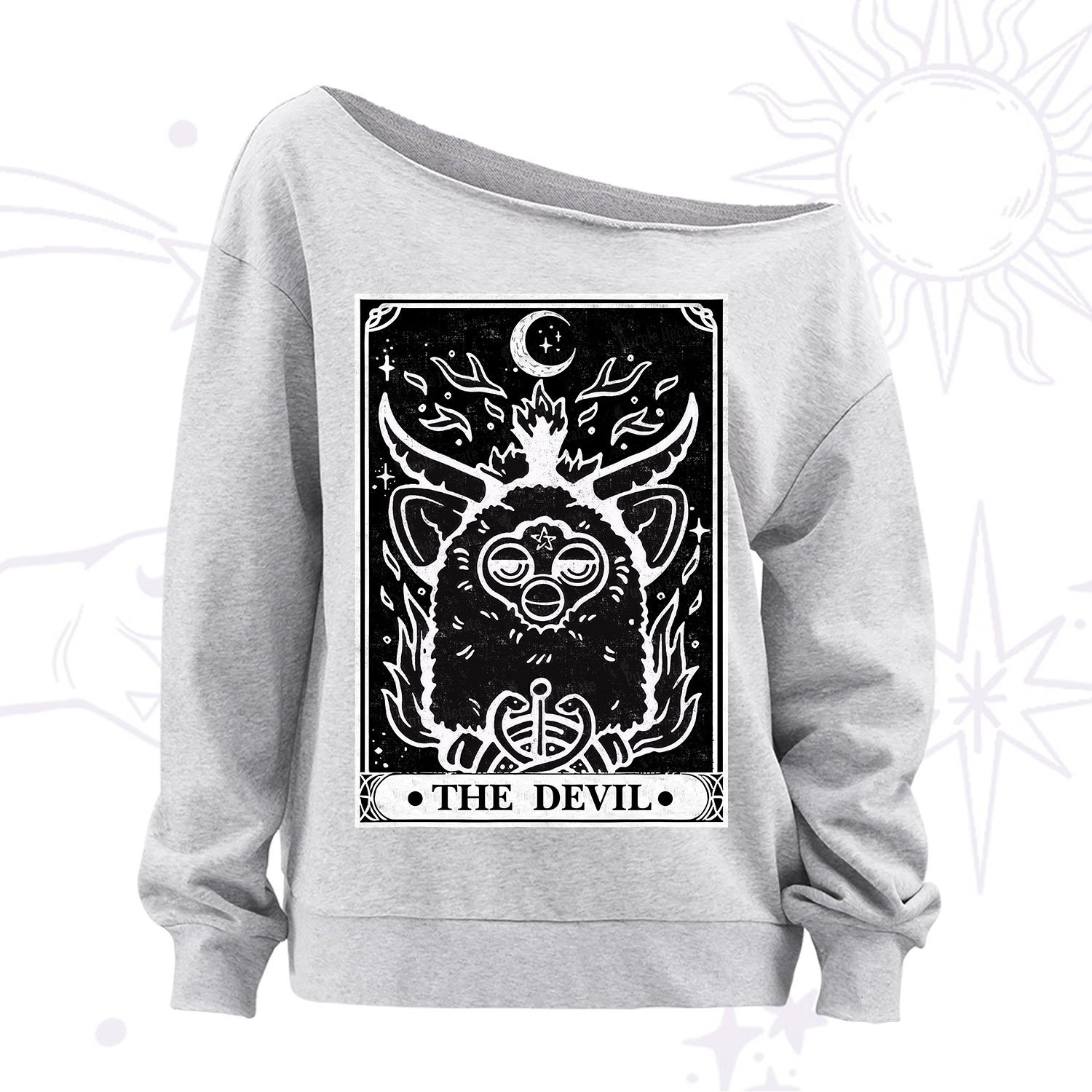 Purplehecate The Devil Tarot Off The Shoulder Sweatshirt