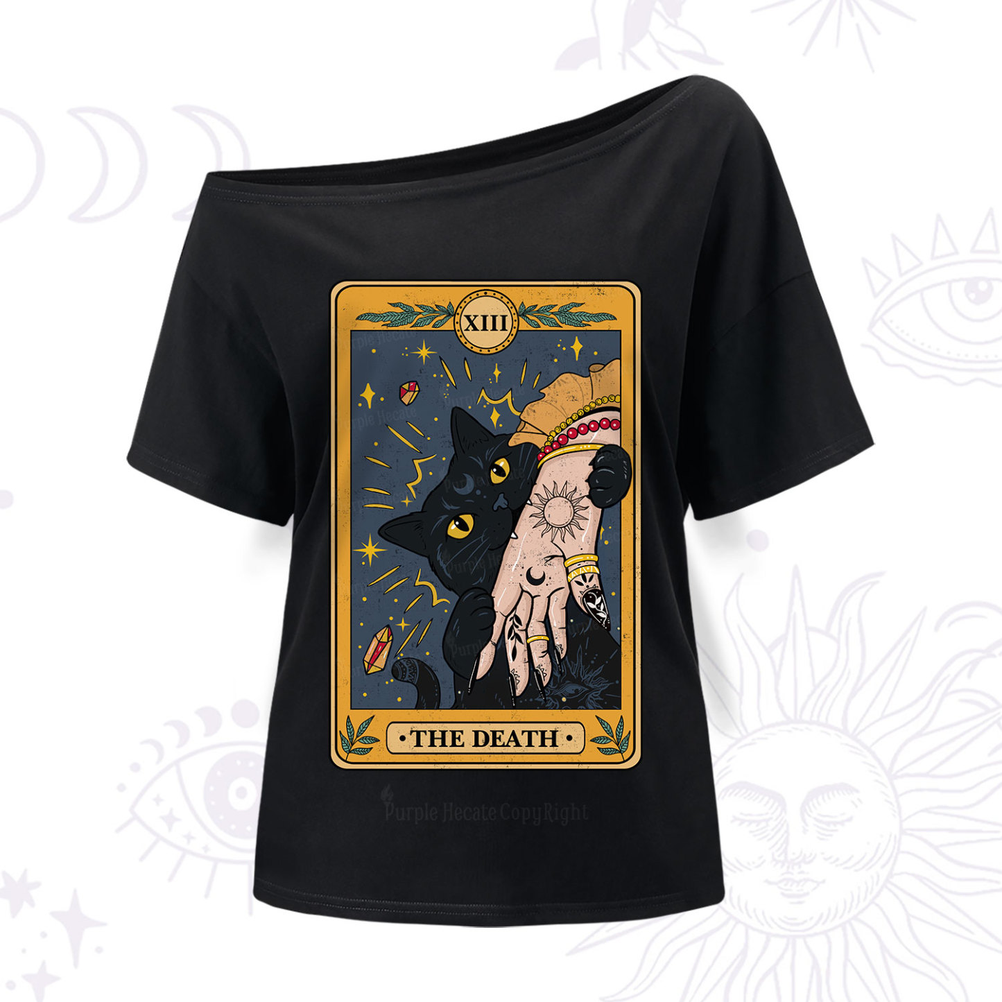 Purplehecate The Death Tarot Card One Shoulder T-Shir