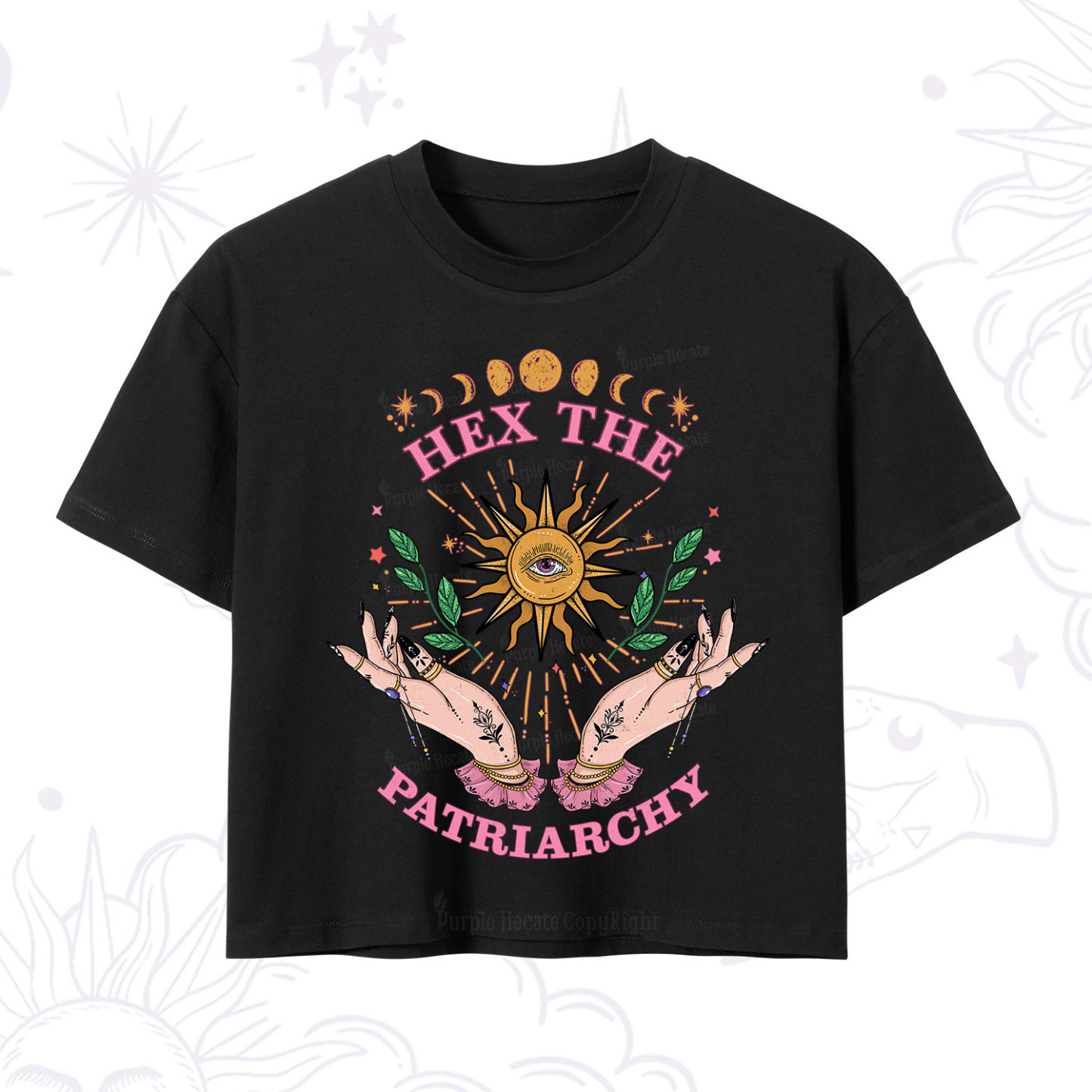 Purplehecate Hex The Patriarchy Witchy Crop T-Shirt