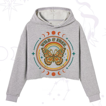Purplehecate Wild And Free Butterfly Crop Hoodie
