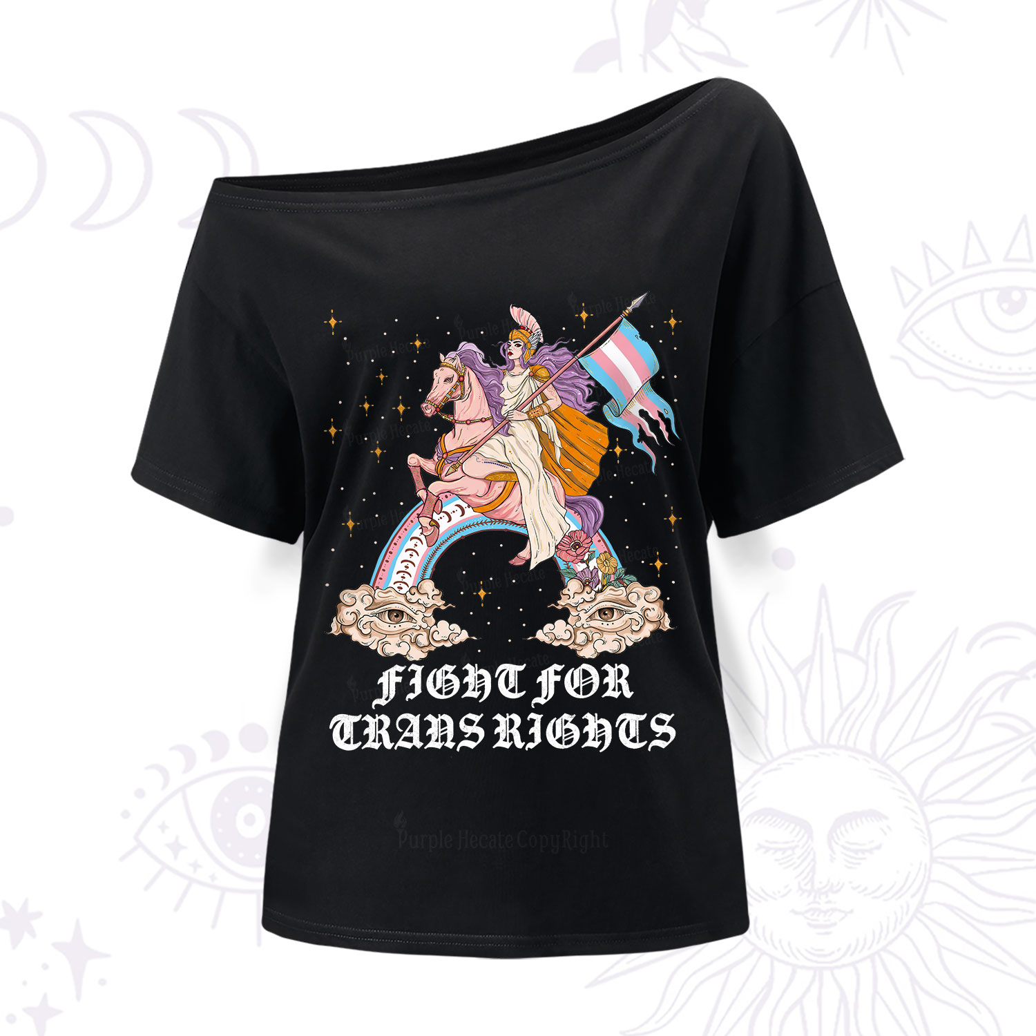 Purplehecate Fight for Trans Rights Knight One Shoulder T-Shirt