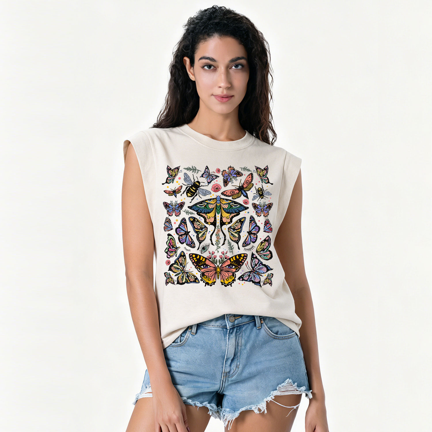 Purplehecate Mystical Butterfly & Moth Vintage Washed Tank