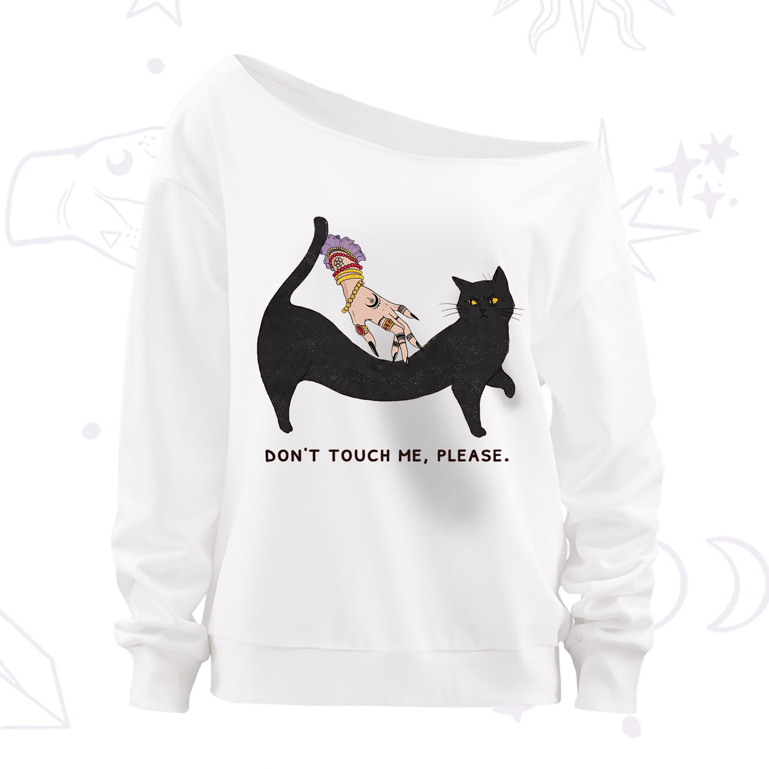 Purplehecate Don't Touch Me Off The Shoulder Sweatshirt