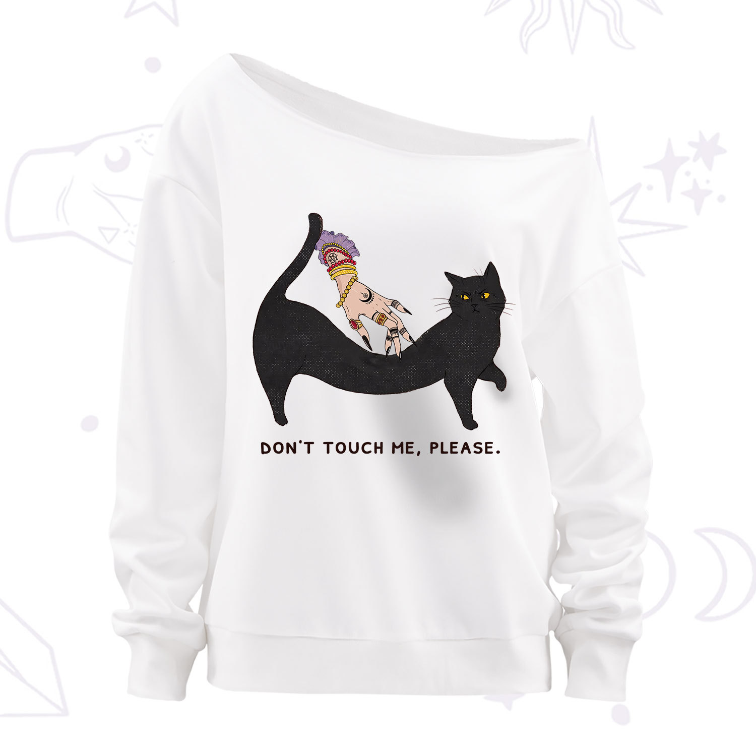 Purplehecate Don't Touch Me Off The Shoulder Sweatshirt