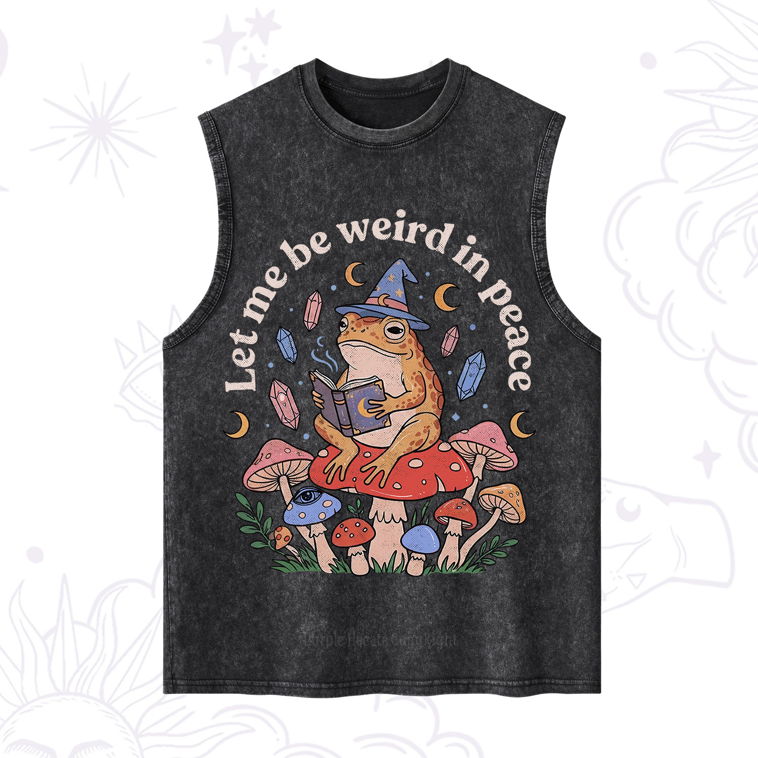 Purplehecate Let Me Be Weird in Peace Frog Washed Tank