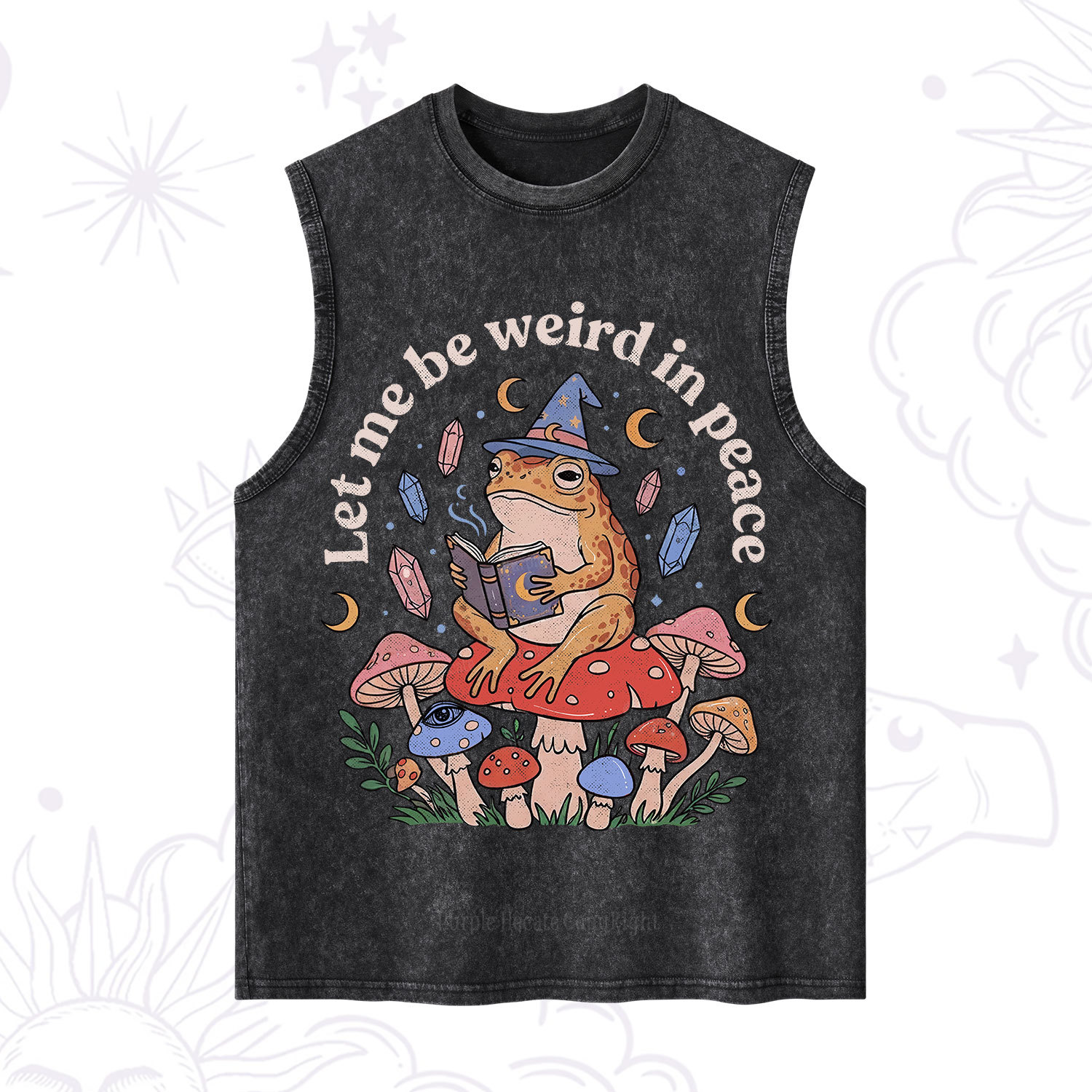 Purplehecate Let Me Be Weird in Peace Frog Washed Tank