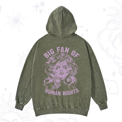 Purplehecate Big Fan of Human Rights Washed Hoodie