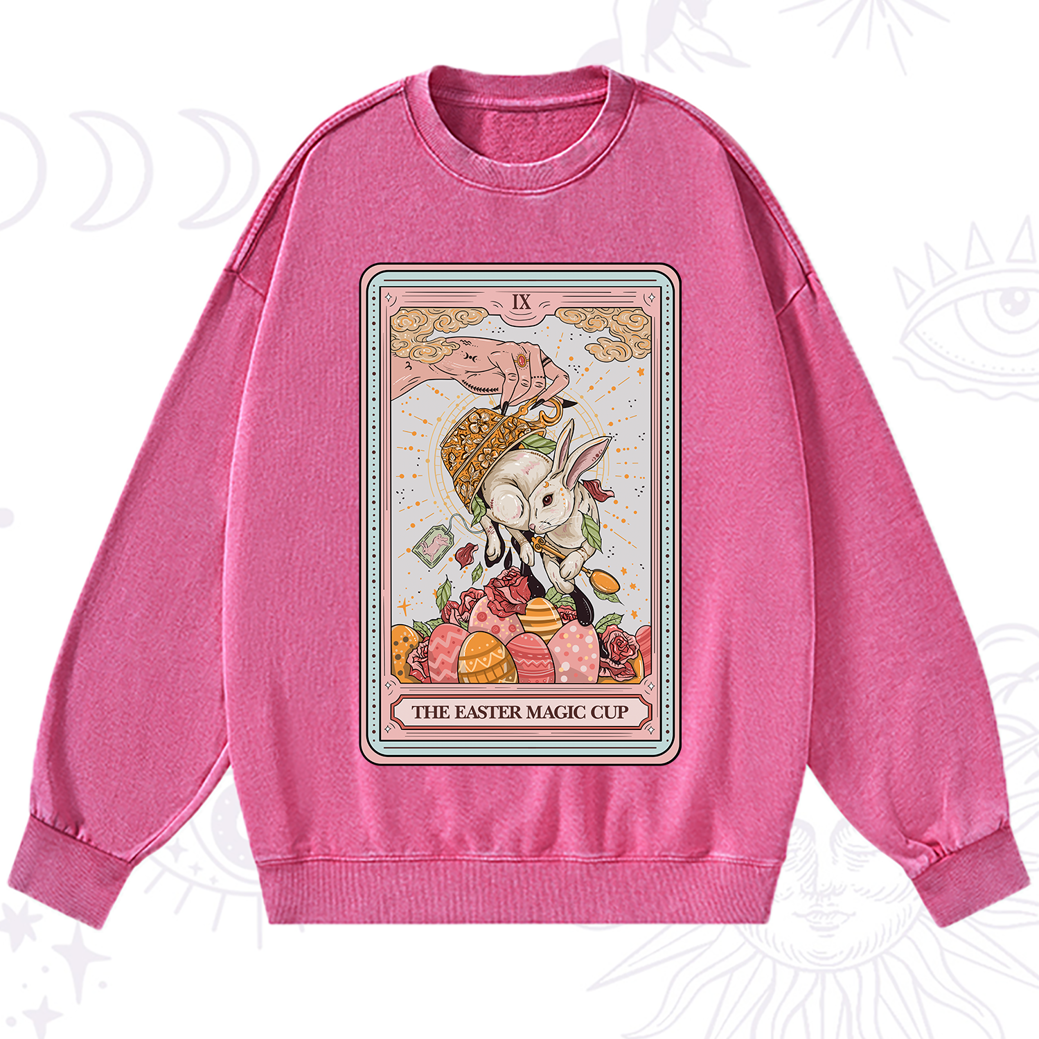 Purplehecate The Easter Magic Cup Tarot Washed Sweatshirt