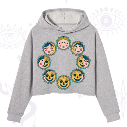 Purplehecate Lunar Skull Cycle Crop Hoodie