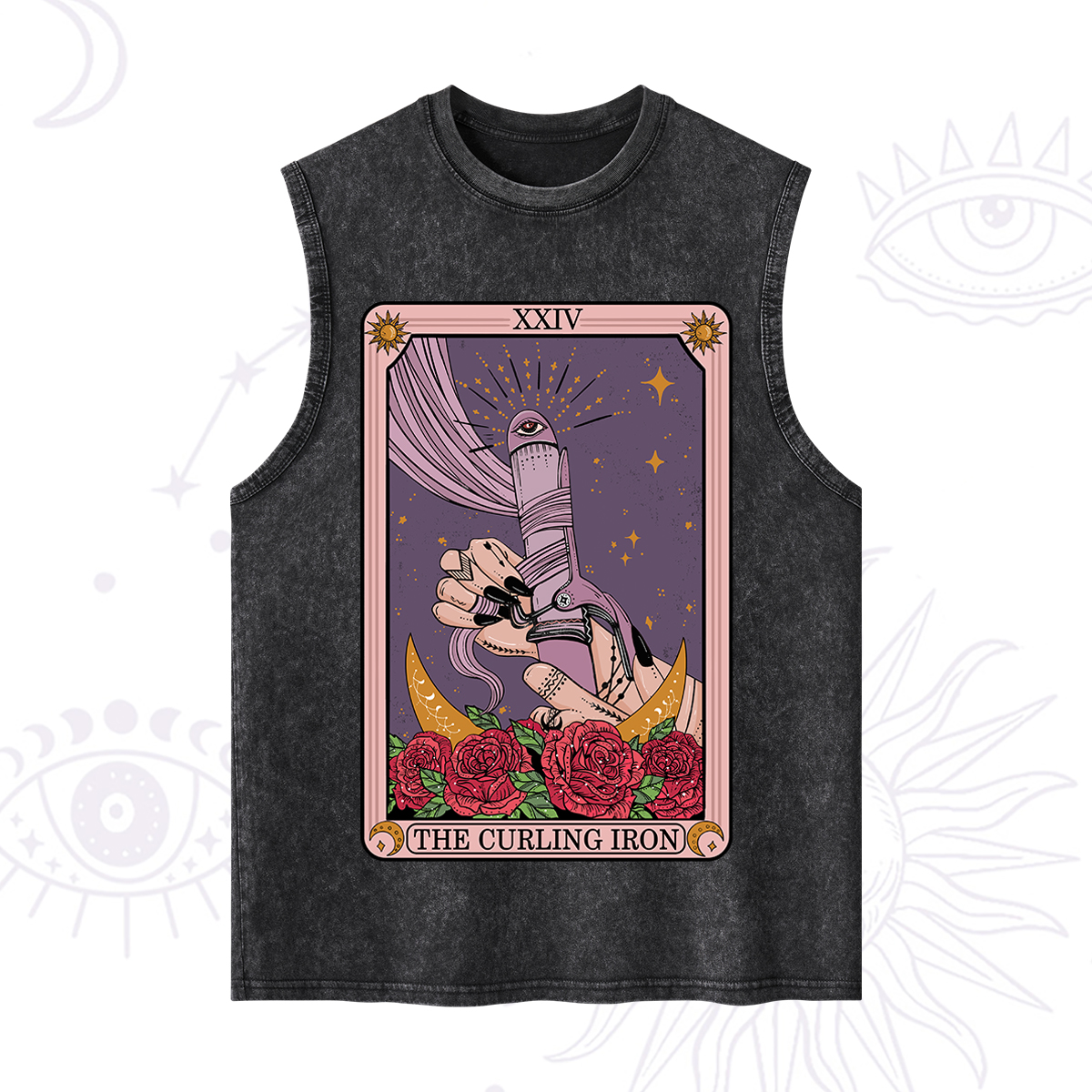 Purplehecate The Curling Iron Tarot Washed Tank