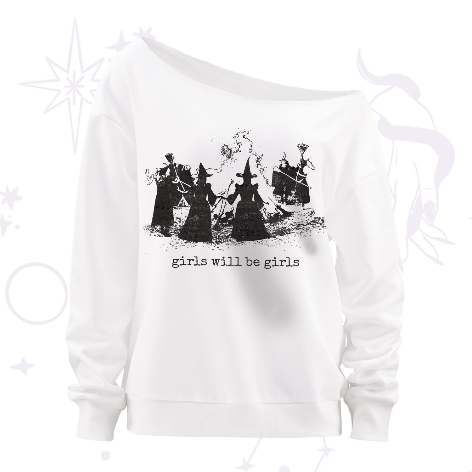 Purplehecate Girls Will Be Girls Off The Shoulder Sweatshirt