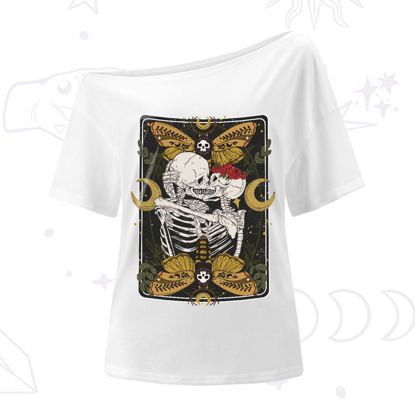 Purplehecate Deathless Moonlit Love One-Shoulder T-Shirt