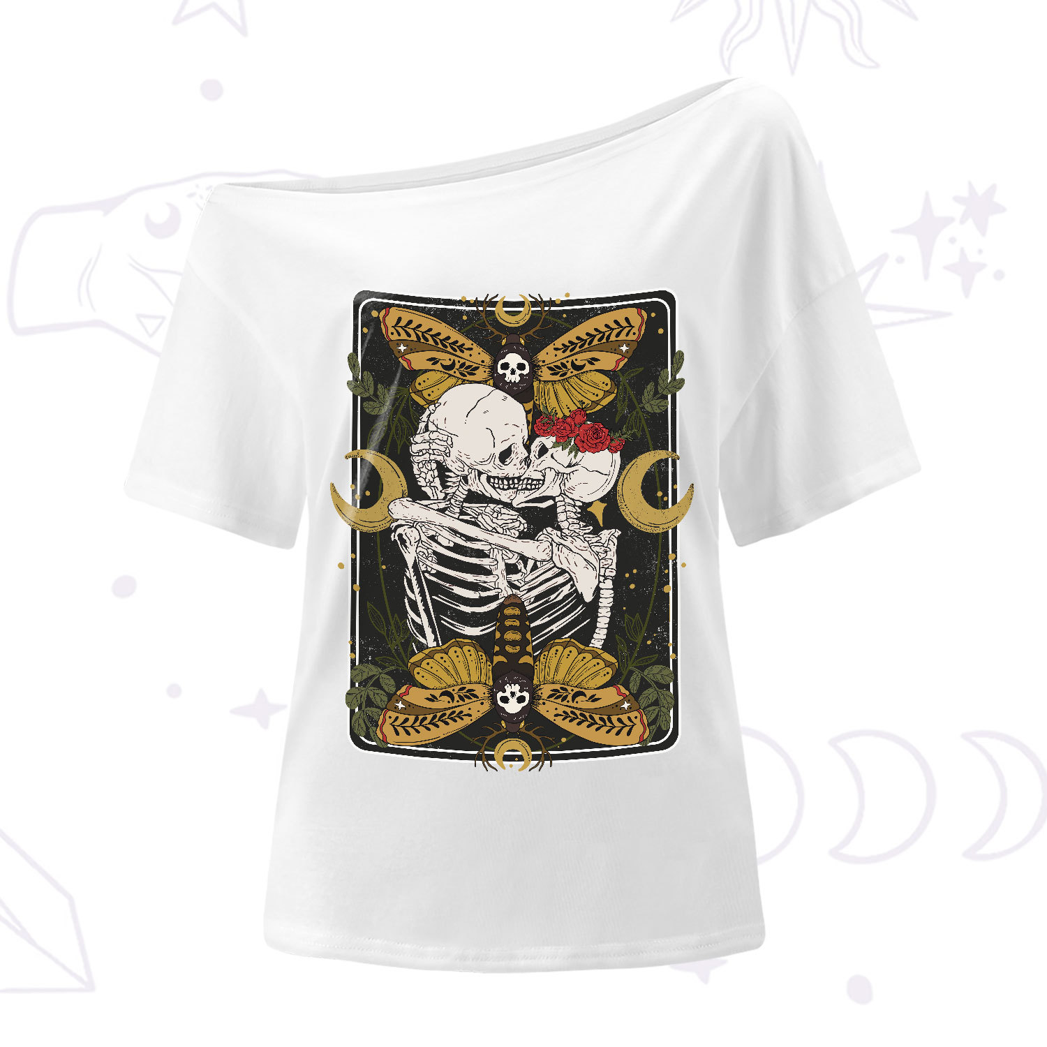 Purplehecate Deathless Moonlit Love One-Shoulder T-Shirt